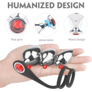 Interchangeable 3 Set Metal B-Plug/Cock ring - Image 7