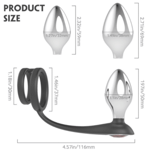 Interchangeable 3 Set Metal B-Plug/Cock ring - Image 8