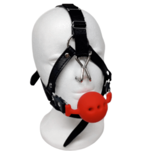 Harness Ball Gag With Nose Hook - Image 4