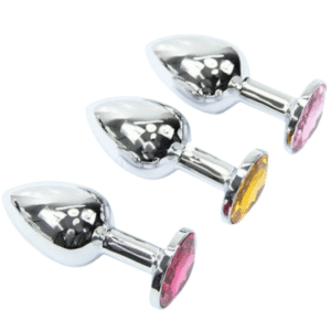 Metal Jeweled Anal Plug SET
