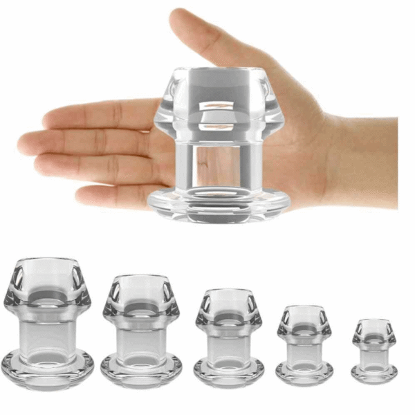 anal plug strass Hollow Transparent Anal Plug 4.5 to 10.4 cm