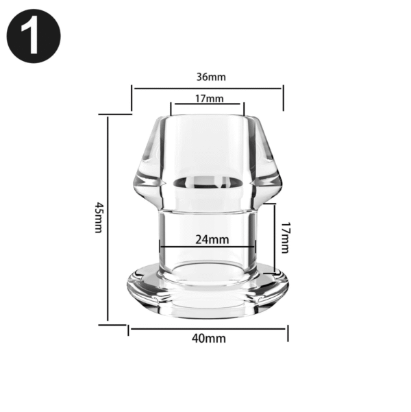 Hollow Transparent Anal Plug 4.5 to 10.4 cm - Dubai Plastic Fun