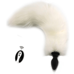 White Fluffy Anal Plug