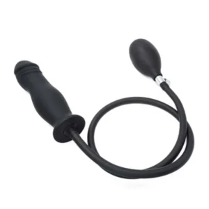 Inflatable Anal Plug, Silicone Black