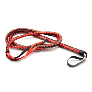 Long Red And Black Checkered Whip - Image 5