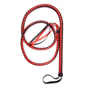 Long Red And Black Checkered Whip