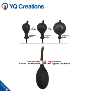 Inflatable Anal Plug, Silicone Black - Image 4