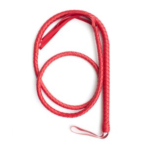 Long Red Leather Whip - Image 3