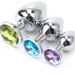 Metal Jeweled Anal Plug SET