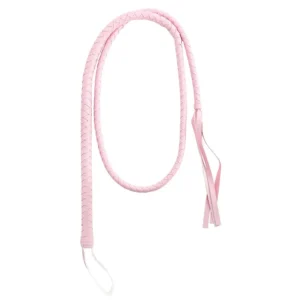 Long Pink Leather Whip - Image 7