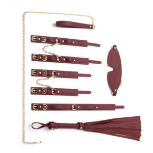kit for chic BDSM practitioners: Blindfold, Collar, Handcuff, Ankle Cuff Set. - Image 6