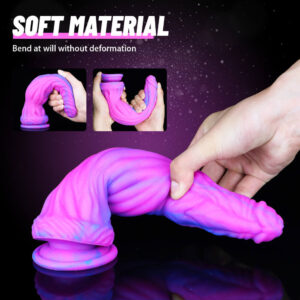 King Monster Colorful Penis Fantasy Thick Crystal Dildo For Anal Vaginal Sex 10.2 in - Image 6