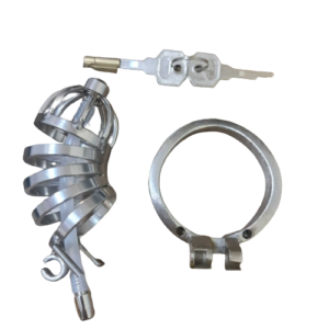 Elegance Lock Metal Penis Chastity Cage - Image 4