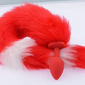 Fox Tail Anal Plug Set ( Red + White ) - Image 5