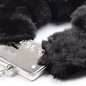 Sexy Black Fur Covered Hand Cuffs & Ankle Cuffs - Image 4