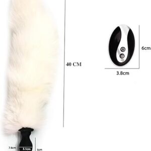 White Fluffy Anal Plug - Image 5