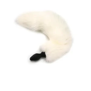 White Fluffy Anal Plug - Image 6