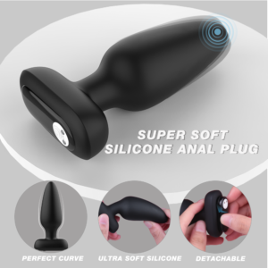 Vibrating Anal Plug - Black - Image 3