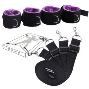 Night Time Naughtiness BDSM Bed Straps Set Purple - Image 5