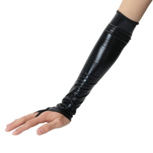 Black Fingerless Sleeve Style Glove - Image 9