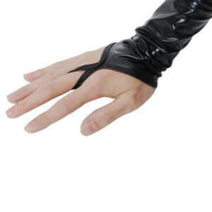 Black Fingerless Sleeve Style Glove - Image 8