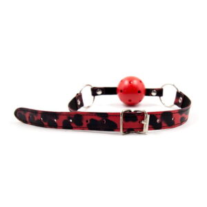 Scarlet Seduction: Red Leopard Print BDSM Set - Image 6