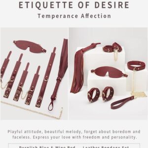Winered Leather Bondage Set - Skin Friendly and Soft - Image 5