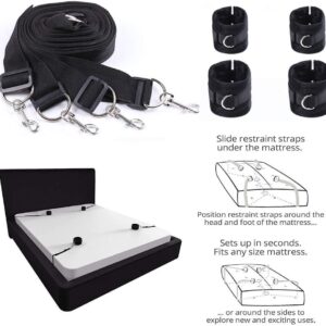 Restrained Revelations 10-Piece Bondage Set for BDSM Newbies, Passionate Playtime, black, red, pink, purple - Image 22