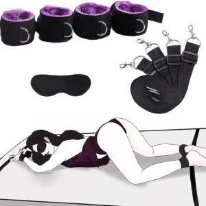 Restrained Revelations 10-Piece Bondage Set for BDSM Newbies, Passionate Playtime, black, red, pink, purple - Image 11