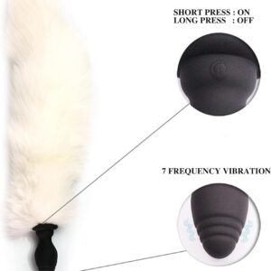 White Fluffy Anal Plug - Image 4