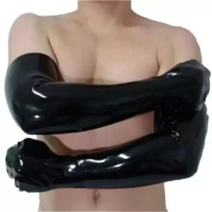 Black Spandex Style Long Gloves - Image 3