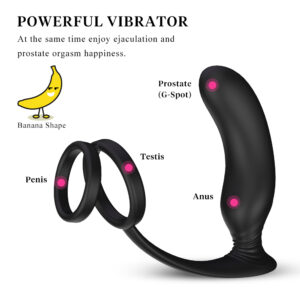Anal Plug With Double Cock Ring Vibrator - Image 7