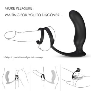 Anal Plug With Double Cock Ring Vibrator - Image 5