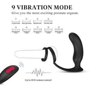 Anal Plug With Double Cock Ring Vibrator - Image 3